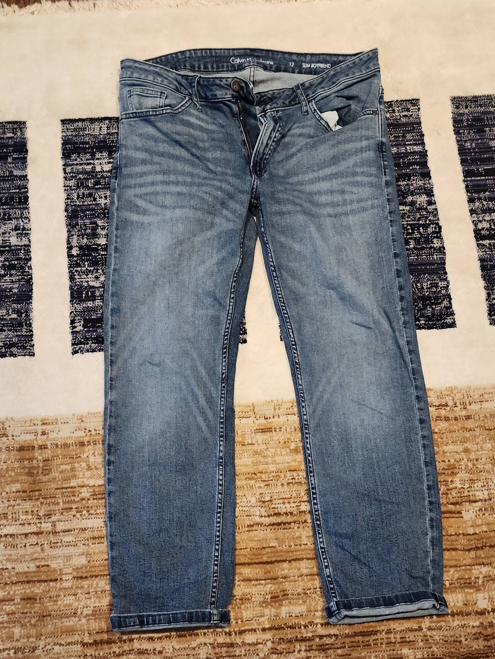 Calvin Klein Women's 12 Light Blue Boyfriend Jeans